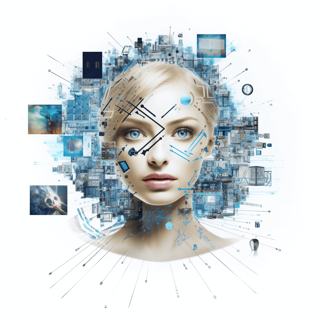 Futuristic visualization of artificial intelligence enhancing and optimizing email communication.