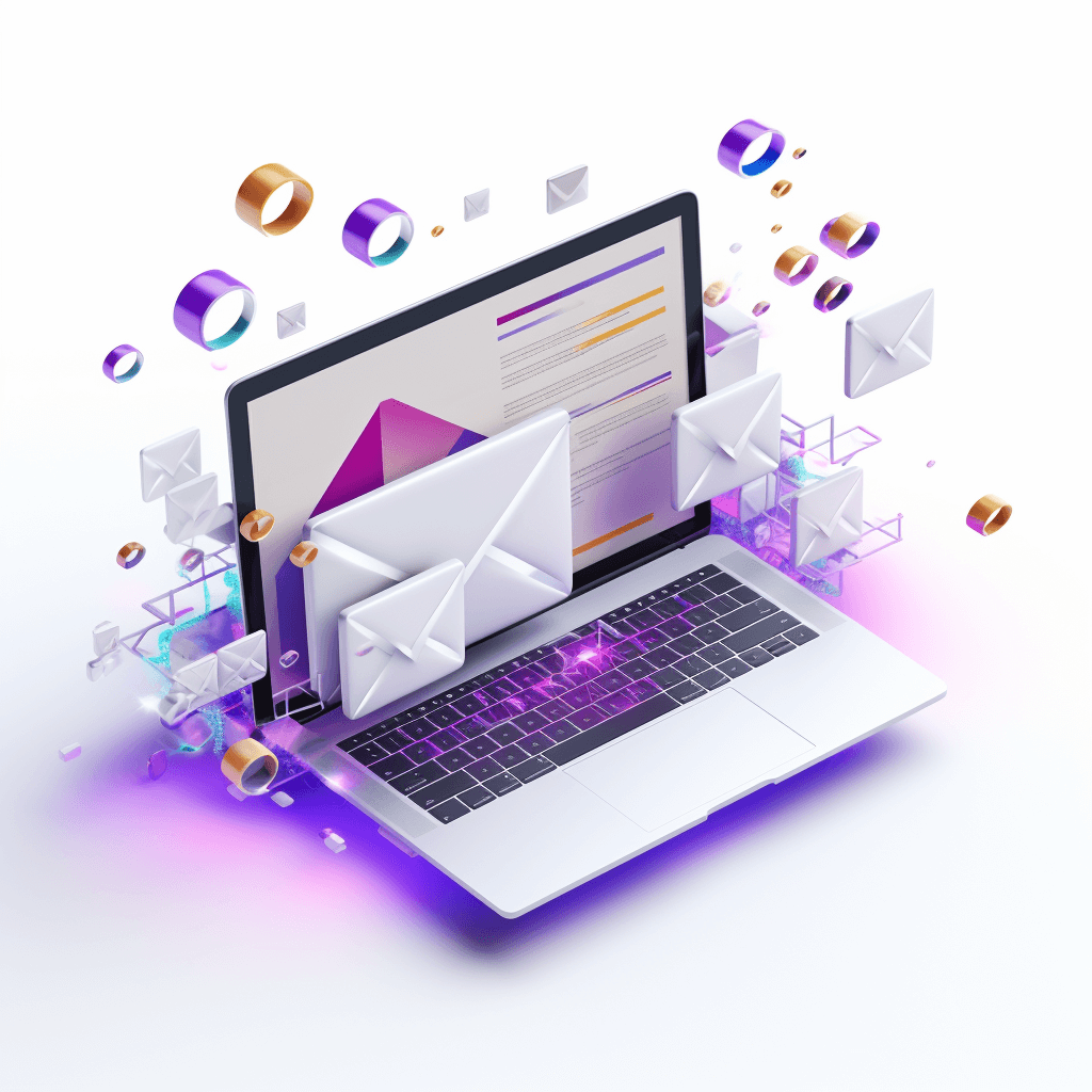Balancing scale contrasting inflated email practices with mindful email marketing techniques.