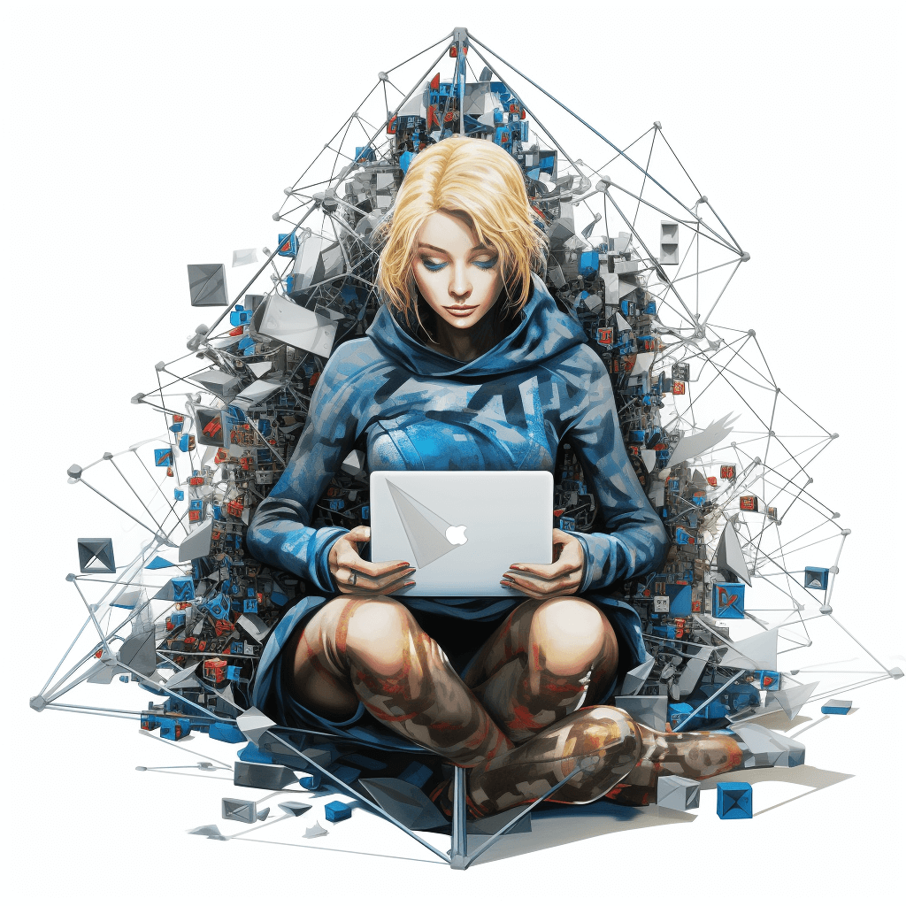 Conceptual art of email personified as the 'Digital Don' leading other forms of digital communication.