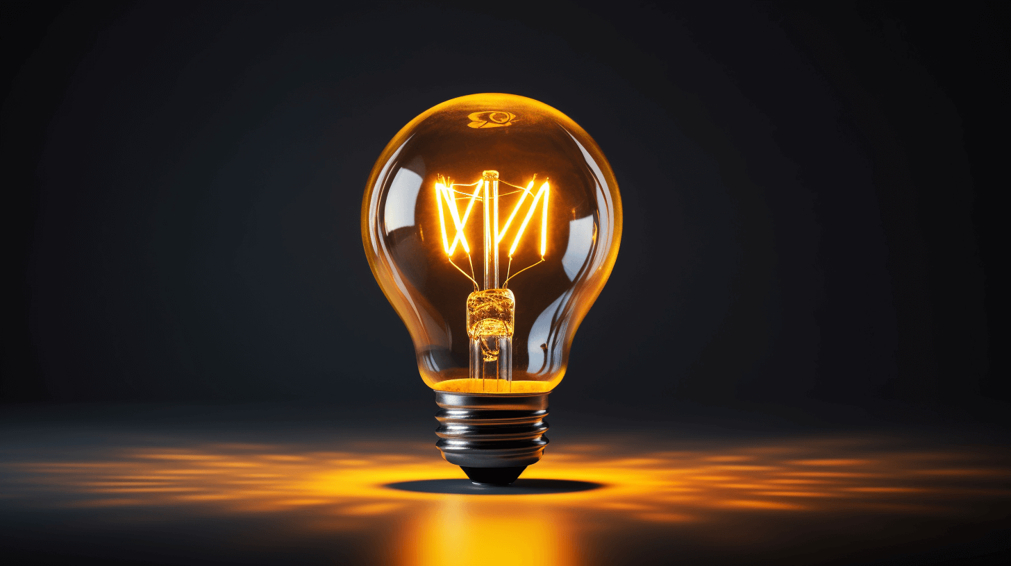 Bright light bulb representing a unique, ingenious ideas.