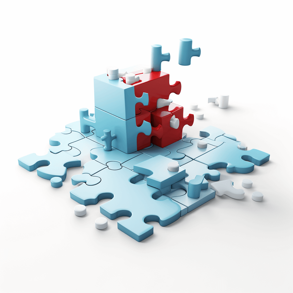 Puzzle illustrating the integral components required for a successful outbound email marketing strategy.